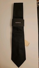 Alfani Men's Wide Black Geometric Woven 100 Silk Necktie NWT - NOS