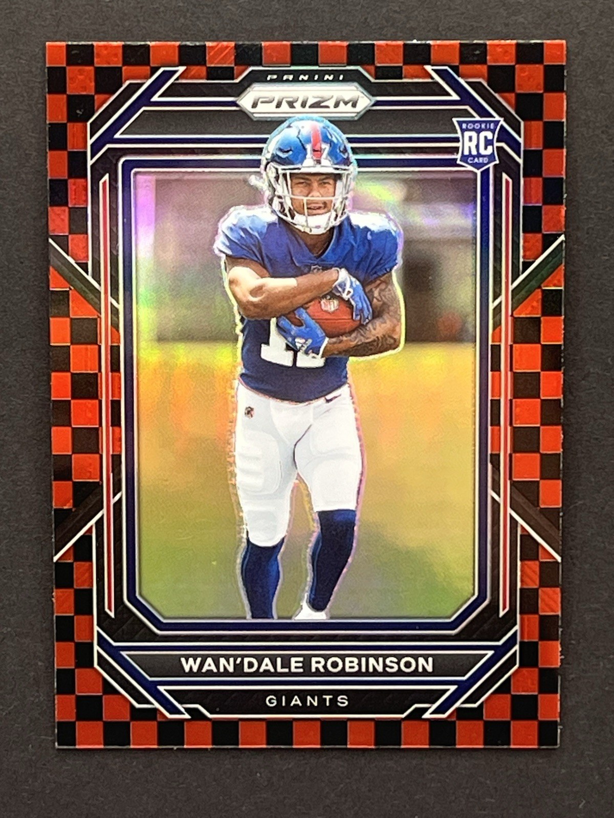 2022 Panini Prizm Wan'Dale Robinson Black Red Checkerboard Rookie RC #315 Giants
