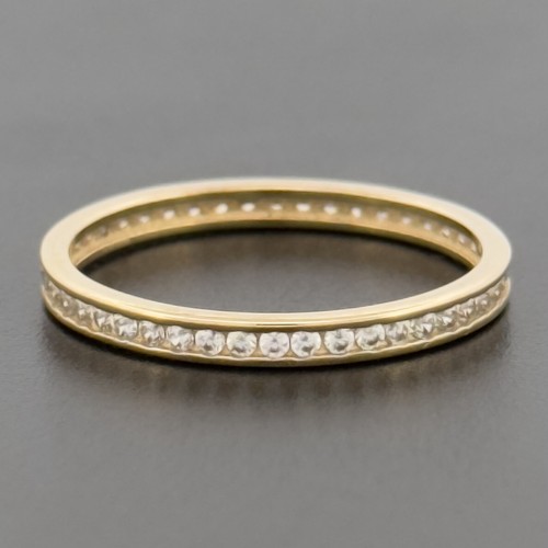 9ct Yellow Gold Full Eternity 2.5mm Band Ring N 1/2, R Hallmarked - Picture 2 of 7