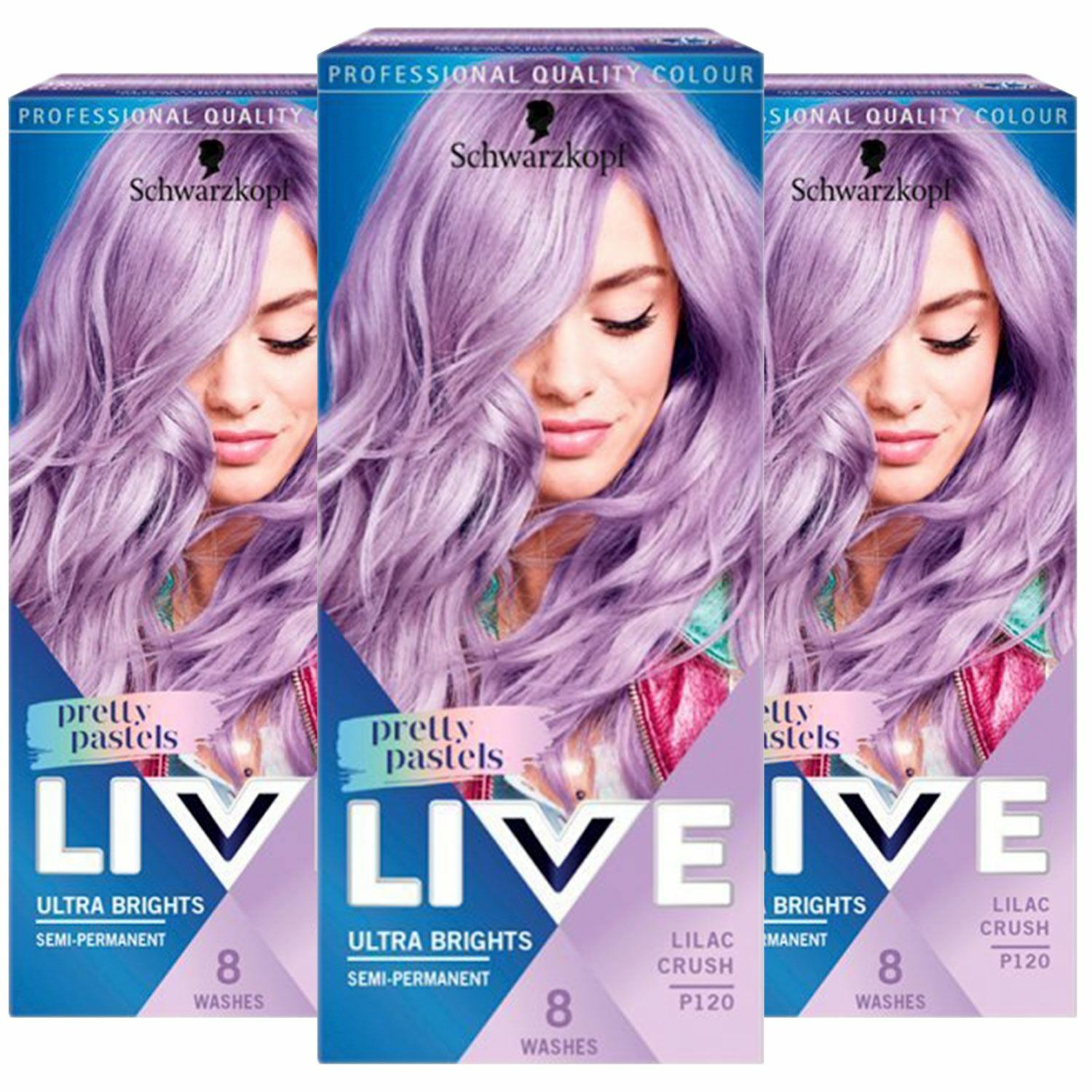 Schwarzkopf Live Ultra Brights Semi-Permanent Hair Dye, P120 Lilac Crush X3 - Image 5