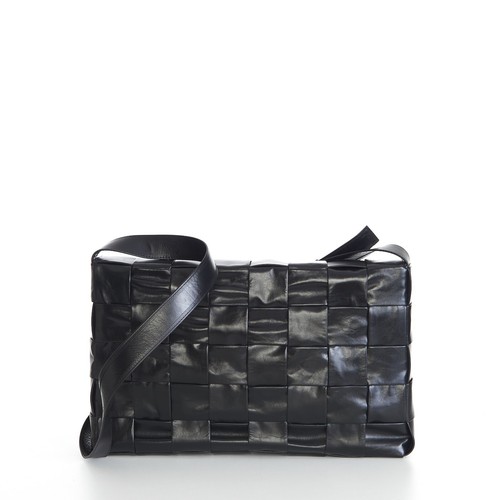 BOTTEGA VENETA 3300$ Men's CrossBody Maxi Cassette Bag - Black Intreccio Leather - Picture 13 of 16