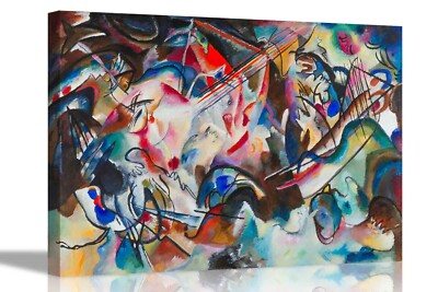 Komposition 6 von Wassily Kandinsky auf gerahmten Leinwandbildern Wallart Abstrakte Kunst