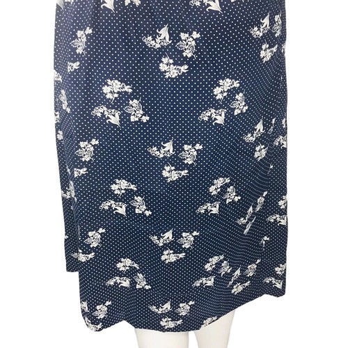 Vintage Worthington Damen Gr. 14 Rock Blumenmuster Tupfen Taschen plissiert blau - Bild 6 von 9