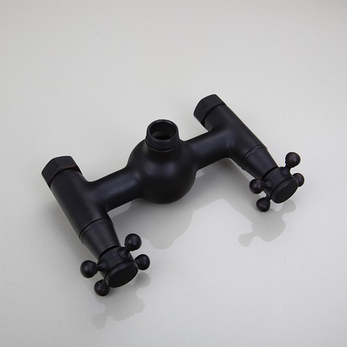 Oil Rubbed Bronze Bathroom Rainfall Shower Tap Set Hand Sprayer Wall Mount - Bild 6 von 12