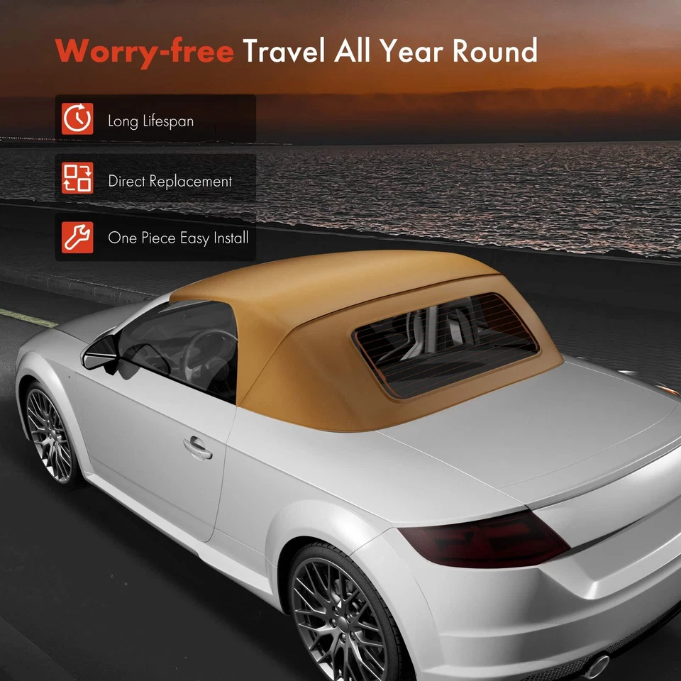 Techo blando convertible tostado para Audi TT 2008-2013 TT Quattro TT RS Quattro 11-13 Foto 2 de 4