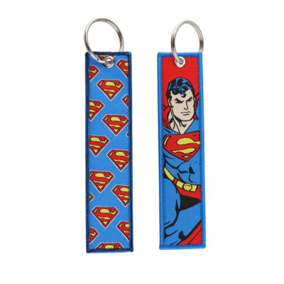 DC Super-Heroes:  Superman  5''x1'' Embroidered Keychain/Jet Tag (#1)