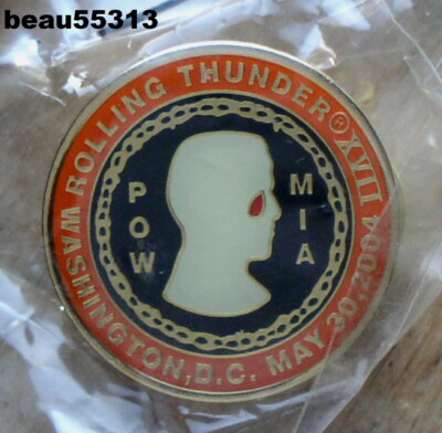  2004 WASHINGTON DC ROLLING THUNDER POW MIA HARLEY VET RALLY VEST  PIN
