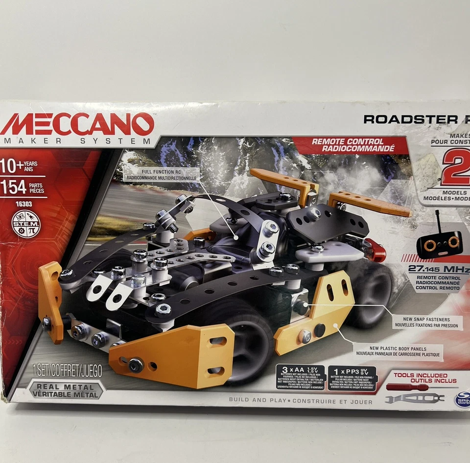 NEW Erector Meccano Maker System Roadster 16303 RC Model Kit with Remote Control - Image 3 of 4