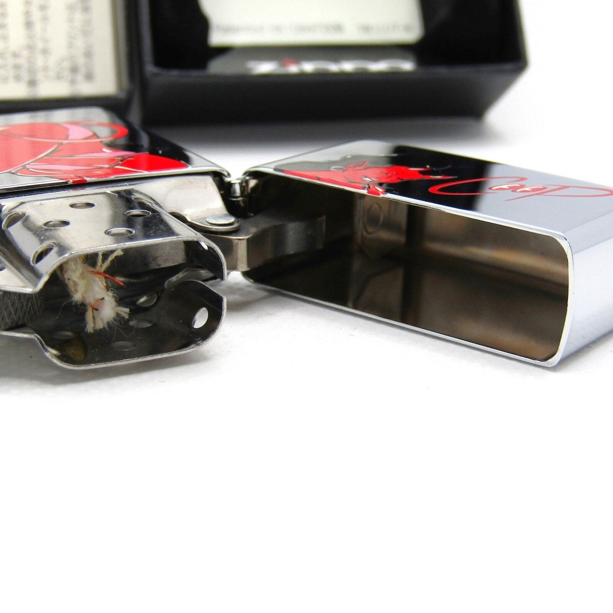 Zippo COOP　レッドデビル　希少 Zippo Chrome COOP Devil Windproof Lighter. Vintage | Pop Art