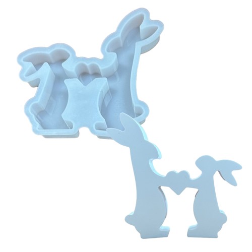 Easter Bunny Mould Silicone Rabbit Flower Chocolates Decorate Soap Making Mold