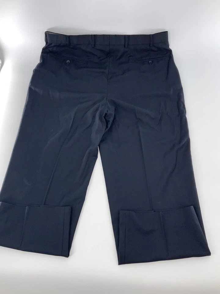 Pantalones de vestir Giorgio Cerruti 39x27,5 azul poli viscosa hechos en Italia YGI Y3-105 Foto 4 de 4