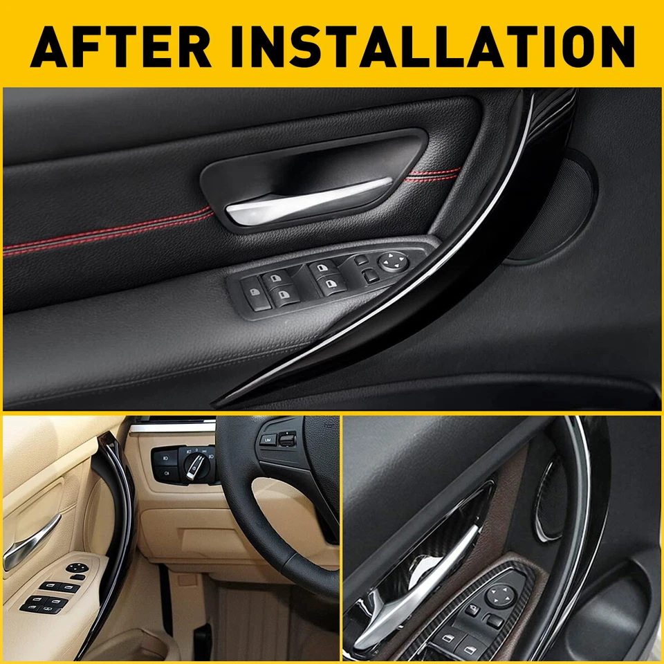 For F30 F35 BMW 3 Series 328i Inner Door pull Handle Inside Cover Protect Case K Foto 3 de 4