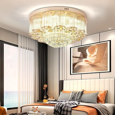 23.6'' Modern Crystal LED Ceiling Light Chandelier Flush Mount Lighting Fixture