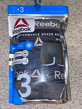 Reebok 3 Pack Performance Boxer Briefs Men's Size Small 28-30 Blue Black Gray