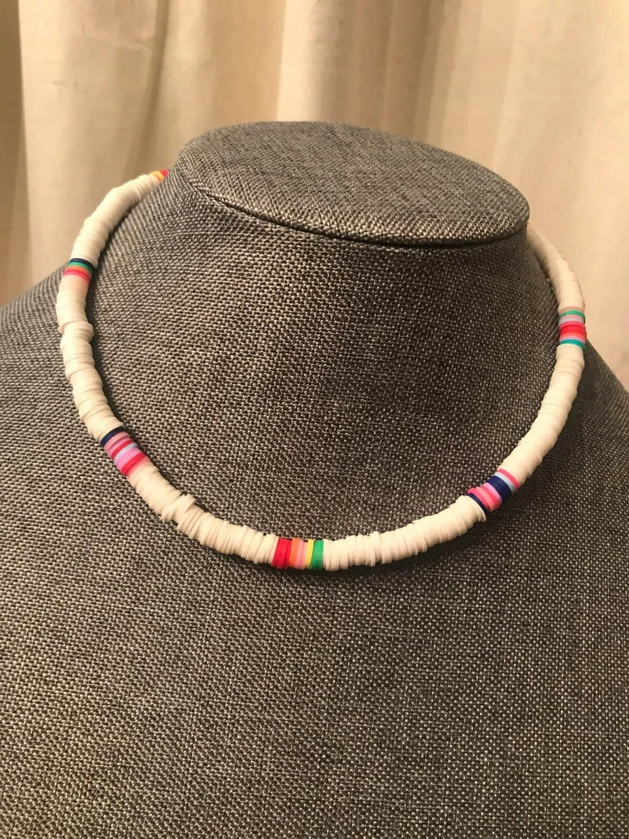 Surfer choker necklace for women girls white eBay