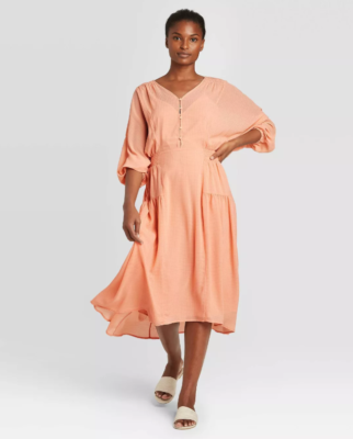 Women's Balloon Long Sleeve Dress - Prologue Coral XS, Pink