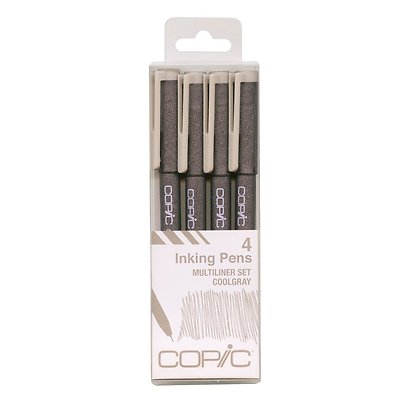 TOO Copic MULTILINER Premium Artist Drawing Markers 4 line-types SET #Cool Gray