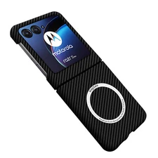 For Motorola Razr+ 2025 Razr 2024 Carbon Fiber Slim Magnetic Rugged Case Cover
