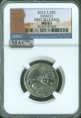 2012-S Chaco  Quarter NGC MS67 First Release MAC Quality 