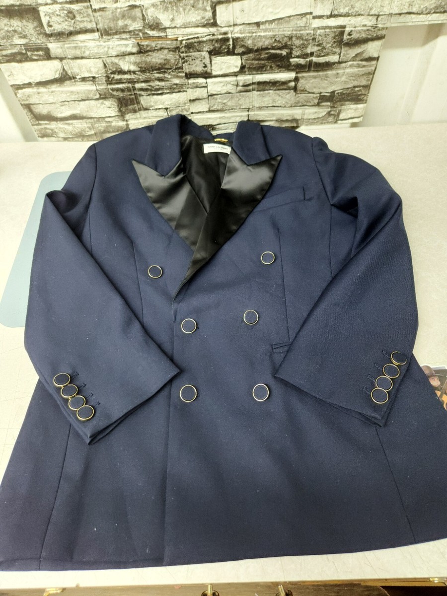 Saint Laurent Double Breasted Navy Buttons Blazer Blue Men | eBay