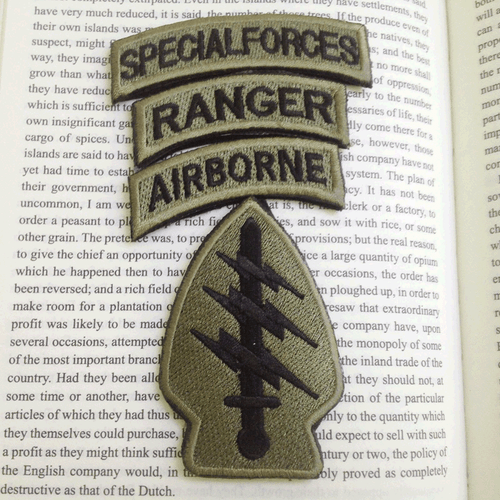 USA Special Forces & Airborne &Ranger Tabs Embroidered Hook & Loop PATCH - Picture 1 of 5