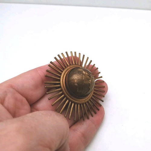 Jan Michaels San Francisco Vintage Bronze Art Deco World Brooch Pin Steam Punk - Picture 5 of 10