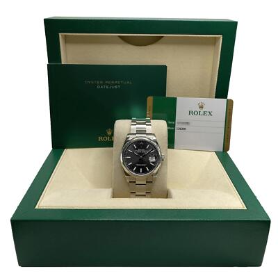 Rolex Datejust 36mm Oyster Stainless Steel Black Dial Automatic Watch 126200