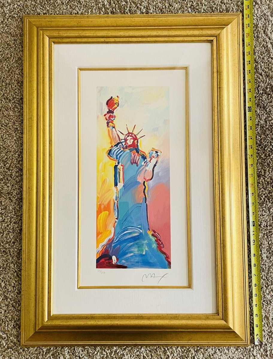 レア PHOTOGRAPHIC PORTRAIT PRIZE 2004 Peter Max Statue Of Liberty Serigraph Print Matted Framed