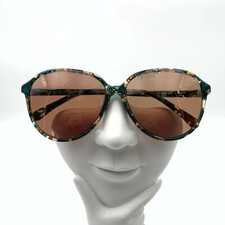 Vintage Ashley Stewart ASC3 61 Brown Green Oval Sunglasses USA FRAME ONLY