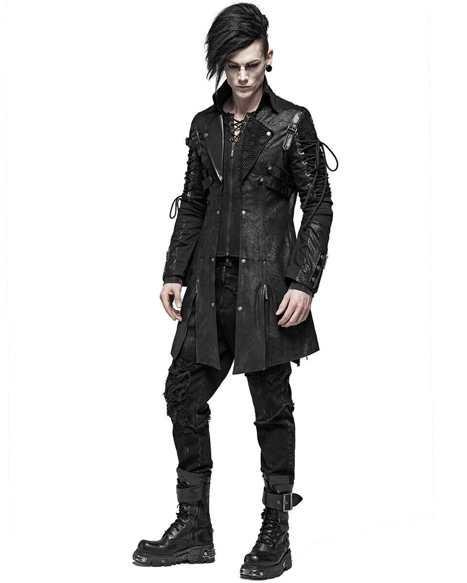 Punk Rave Mens Gothic Poison Jacket Coat Black Faux Leather Punk Rave Mens Gothic Poison Jacket Coat Black Faux Leather