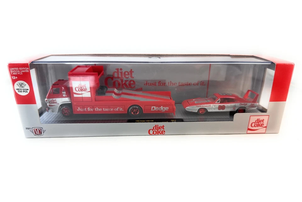 chase 1966 Dodge L600 w/69 Dodge Charger Datona HEMI  Diet Coke 1:64 M2 Machines - Image 2 of 4
