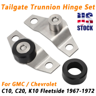 US For 1967-1972 Chevy C10 C20 K10 Truck Fleetside Tailgate Trunnion Hinge Set