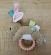 Mary Meyer Taggies Teether Baby Rattle 6" Harmony Bunny