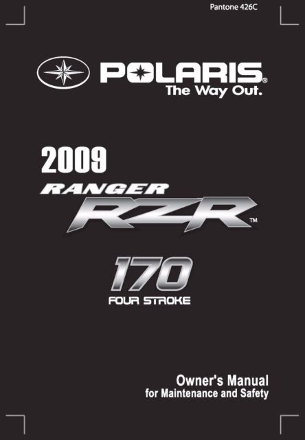 Polaris Owners Manual Book 2009 RANGER RZR 170 FOUR STROKE | eBay