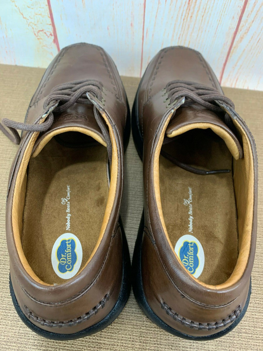 Dr. Comfort Eric Brown Leather Shoes Men’s 11 W Dr Comfort Eric Men 11 Brown Leather Apron Toe Oxford  main image 2