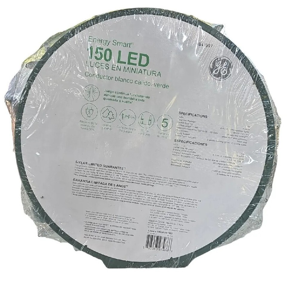 GE StayBright 150Count 49.6 ft Warm White MIniature LED Christmas