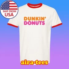 Dunkin Donuts Cup Men's Ringer Red Size S-3XL