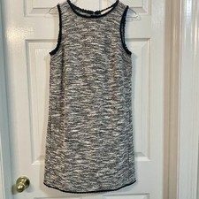 Ann Taylor Loft Small Boulce Tweed Shift Dress Confetti Gray Black Women New