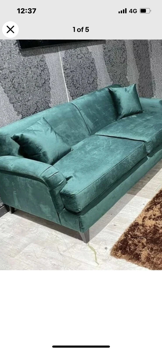 NEW ELIZABETH RUPERT PLUSH VELVET 3 2 SEATER SOFA SET. DARK
