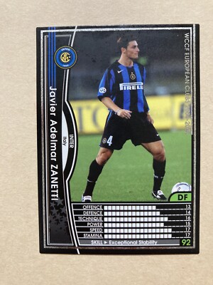 Javier Zanetti 2004-2005 04-05 Panini WCCF Soccer Card Rare Inter