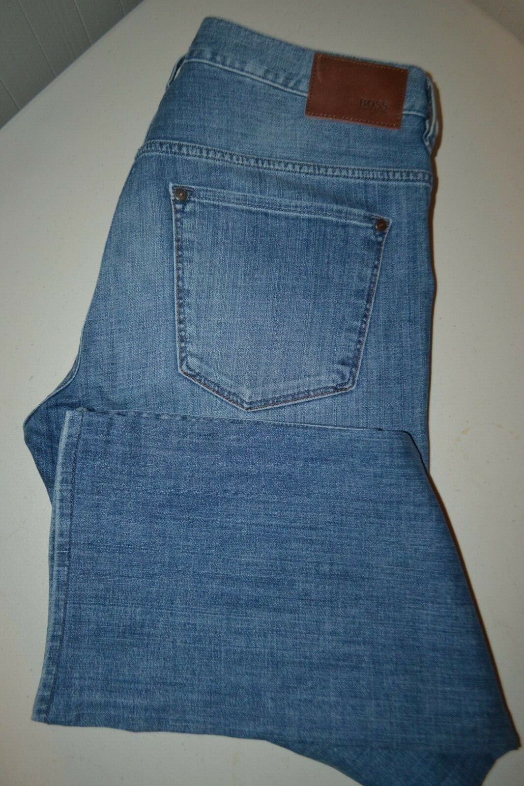 Hugo Boss Men's Kansas Regular Fit Stretch Straight Blue Denim Jeans Sz 36x30