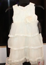 Girls Isabella Chloe Sleeveless White / Cream tulle big bow 4 wedding Easter
