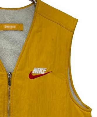 SUPREME × NIKE Reversible Nylon Sherpa Vest Yellow x Beige AR5 | eBay