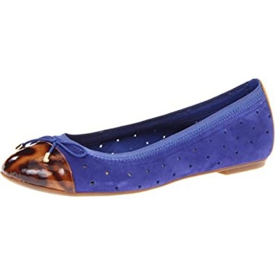 Clarks Valley Stone Flats Blue Suede Tortoise Toe Detail 7 