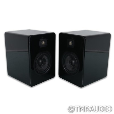 Daniel Hertz Eva Bookshelf Speakers; Black Piano Pair Signed by Mark Levinson
