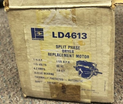EMERSON LD4613 SPLIT PHASE 1/4 HP DRYER REPLACEMENT MOTOR 1725RPM 115V 4.2A