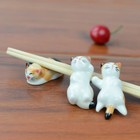 4pcs Household Ceramic Chopstick Rack Rest Cartoon Cat Shape Design for Home