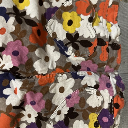 Mini Boden size 12 Y floral velvet pants gray orange yellow purple brown navy - Picture 13 of 14