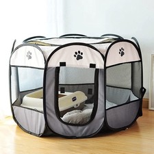 Portable Pet Playpen, Dog Playpen Foldable Pet Exercise Pen Tents Cat House P...