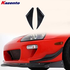 Front Bumper Canard Splitters 2pcs Fiberglass For Toyota Supra MK4 JZA80 93-98